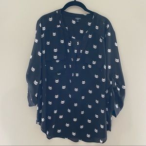 Torrid Cat Glasses Harper Top - Size 2
